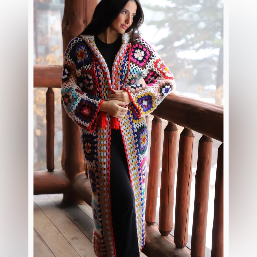 SAACHI Vibrant Crochet Cardigan